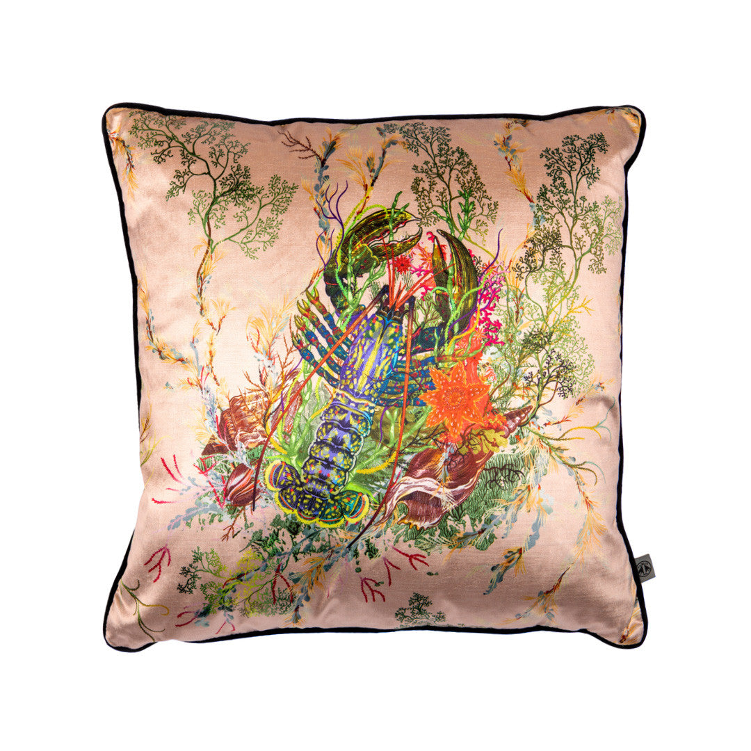 lobster velvet cushion by timorous beasties on adorn.house