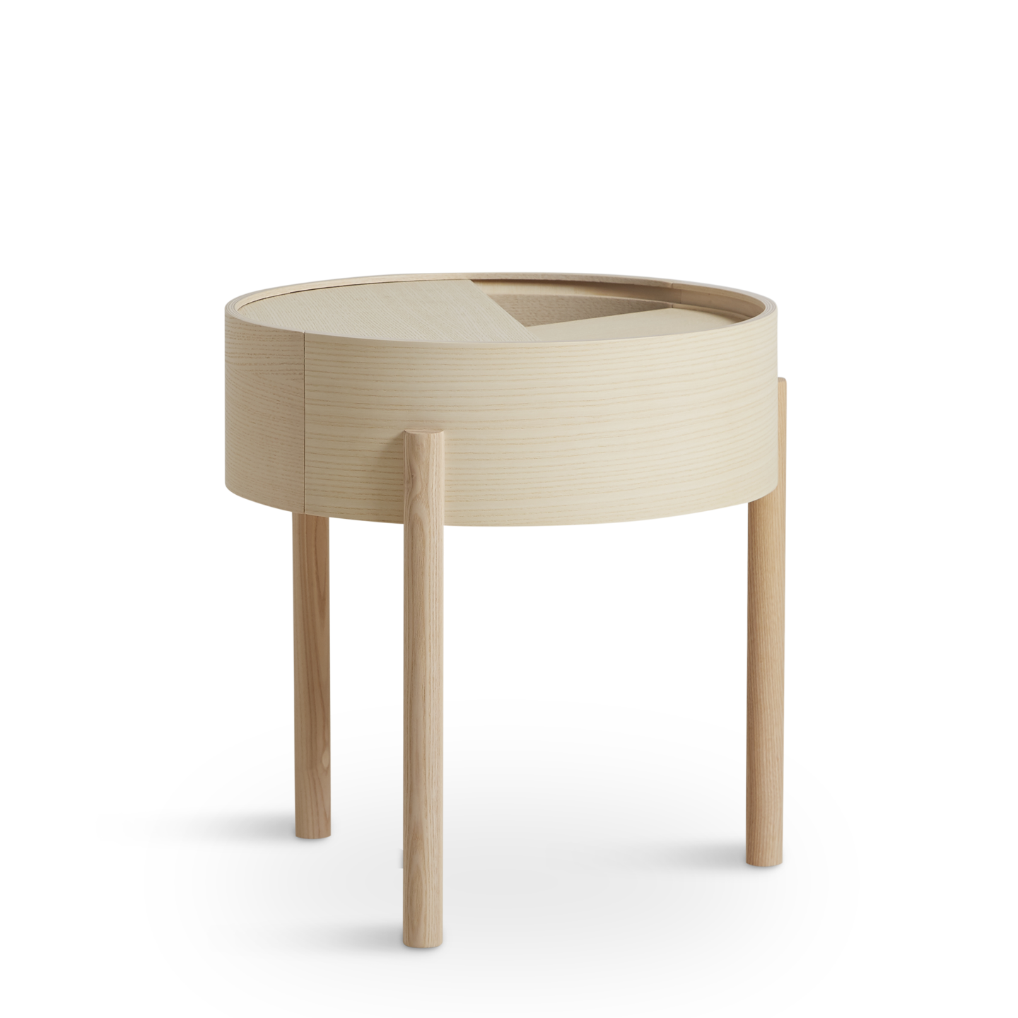 arc side table (42 cm) - white pigmented ash  by woud at adorn.house