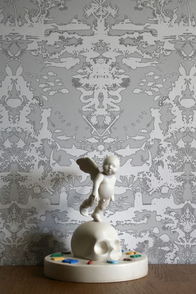 marine toile wallpaper by timorous beasties on adorn.house
