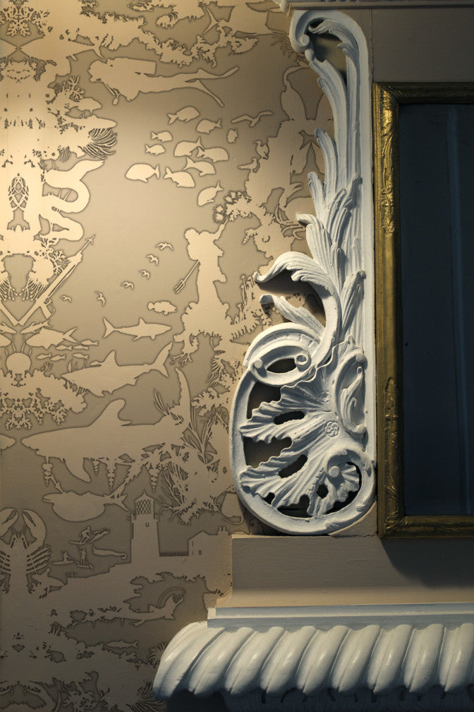 marine toile wallpaper by timorous beasties on adorn.house