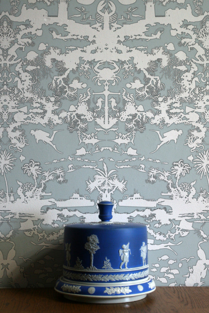 marine toile wallpaper by timorous beasties on adorn.house