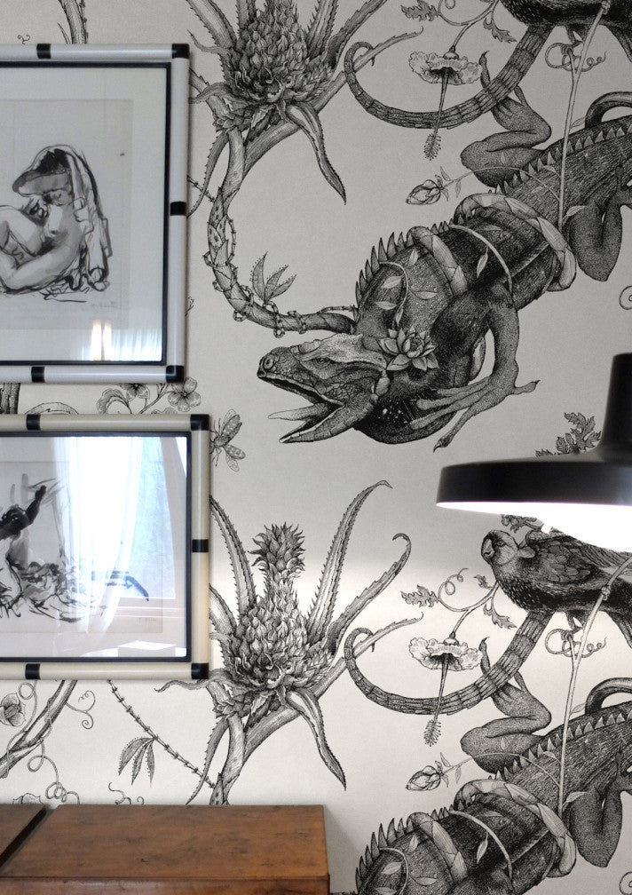 superwide iguana wallpaper by timorous beasties on adorn.house