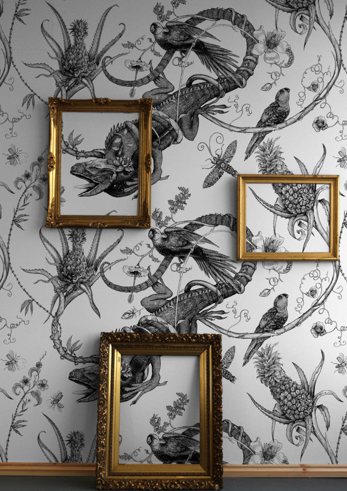 superwide iguana wallpaper by timorous beasties on adorn.house