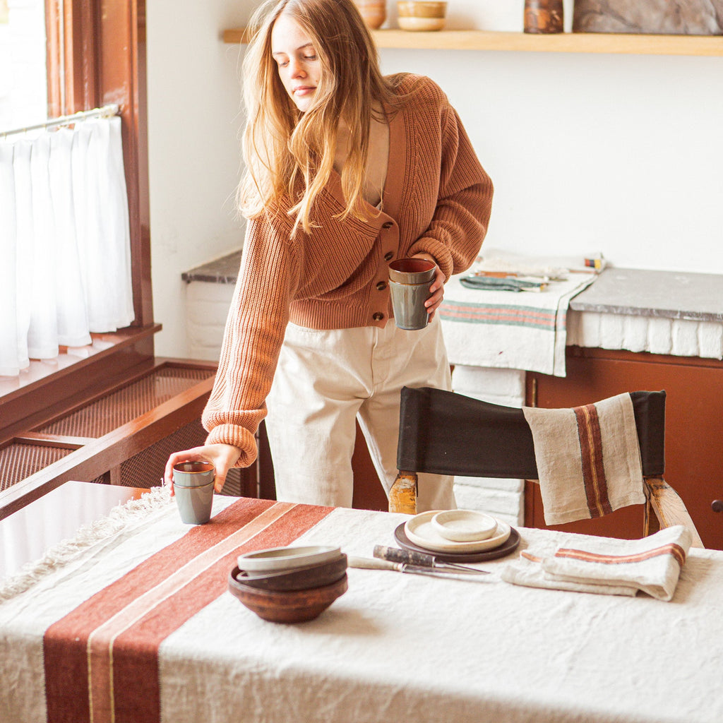 the belgian table throw belgian linen by Libeco at adorn.house