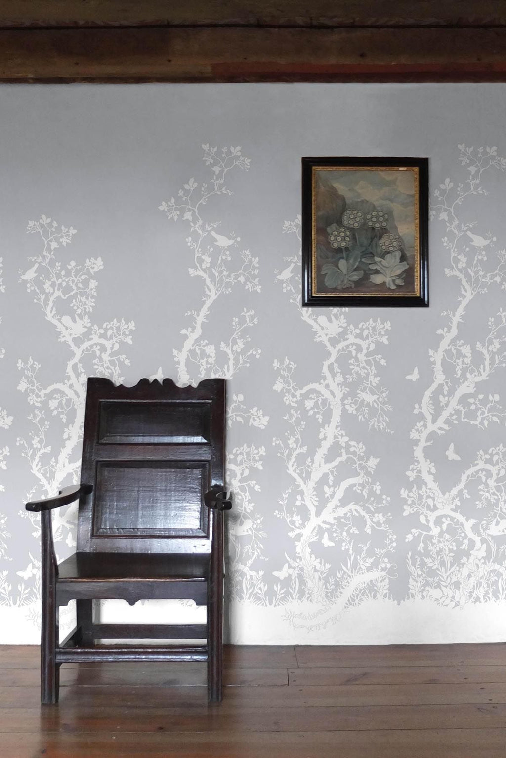 birdbranch hand printed wallpaper panel by timorous beasties wallpaper on adorn.house