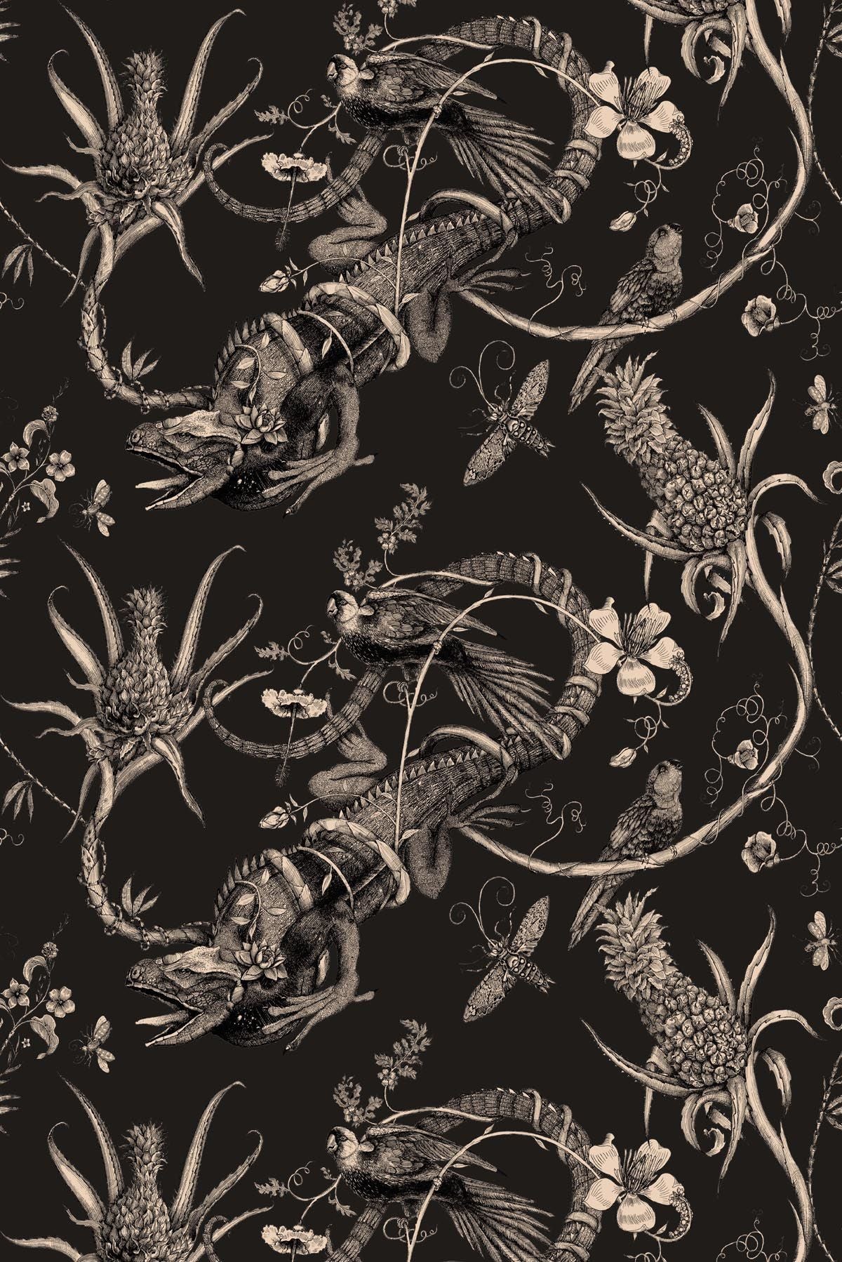 superwide iguana wallpaper by timorous beasties on adorn.house