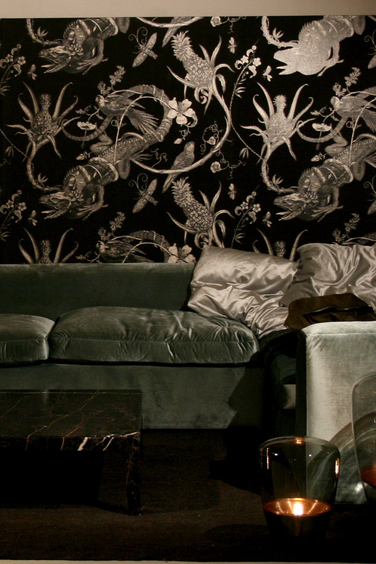 superwide iguana wallpaper by timorous beasties on adorn.house