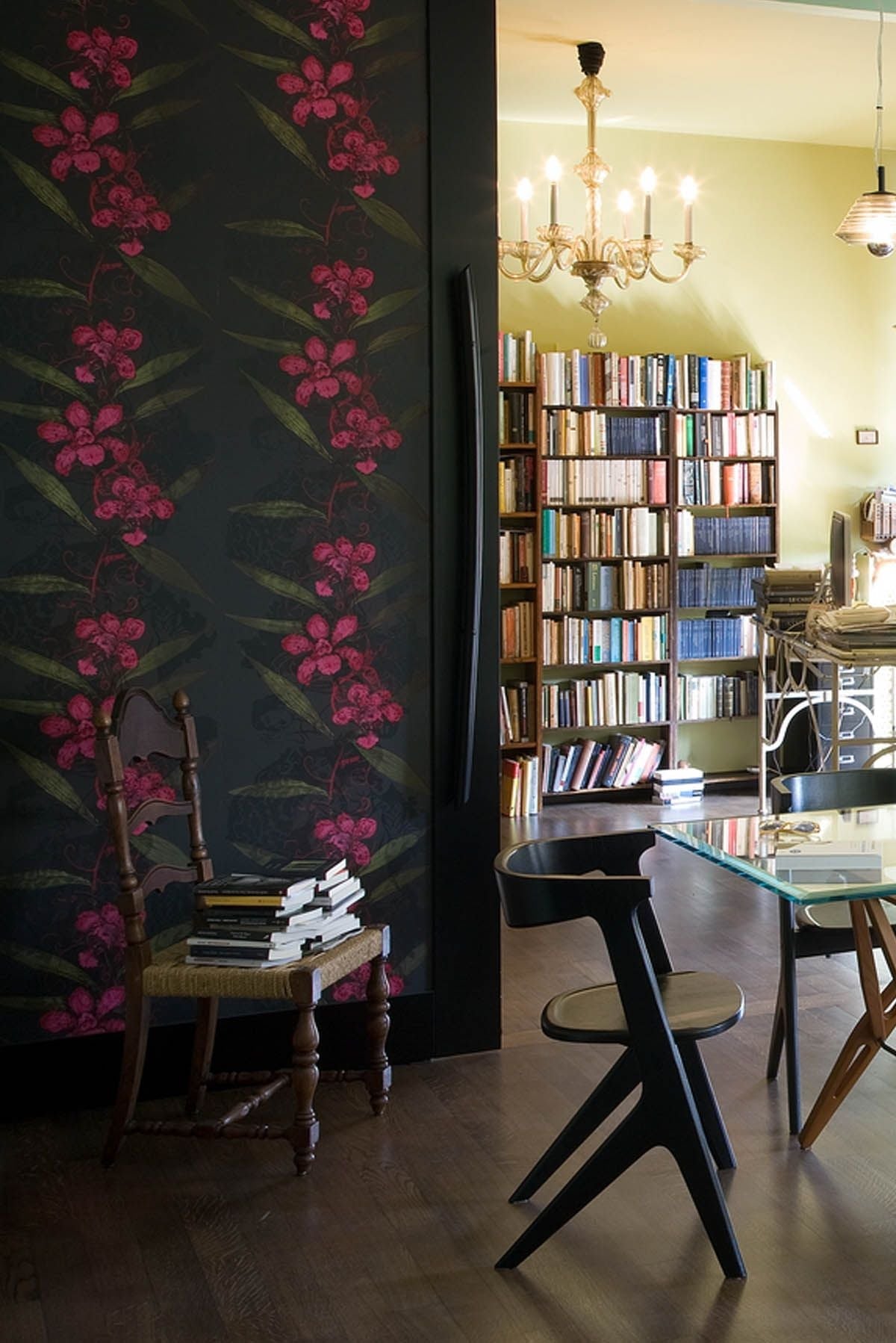 oriental orchid  hand printed wallpaper by timorous beasties on adorn.house