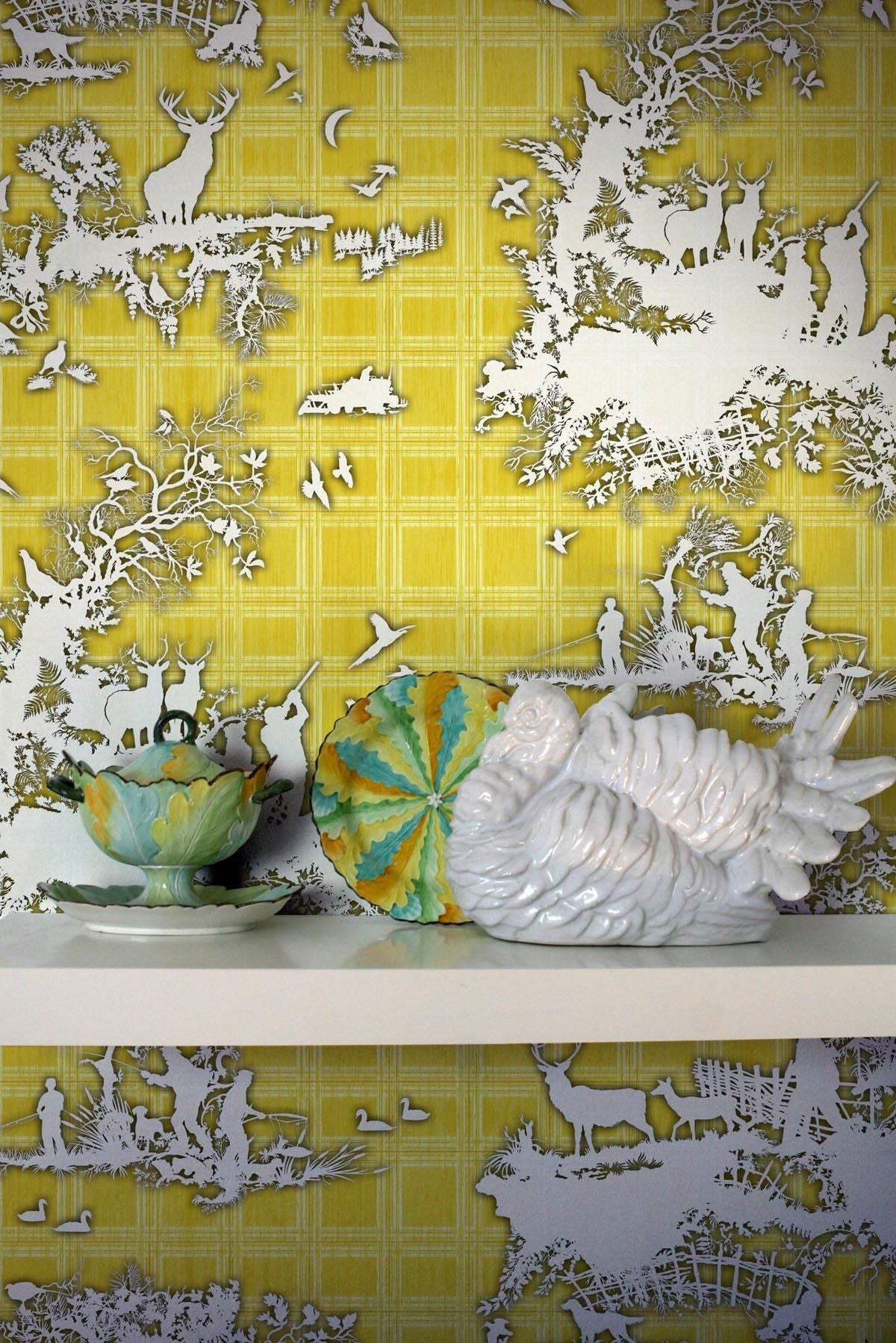 classic hunt wallpaper by timorous beasties on adorn.house