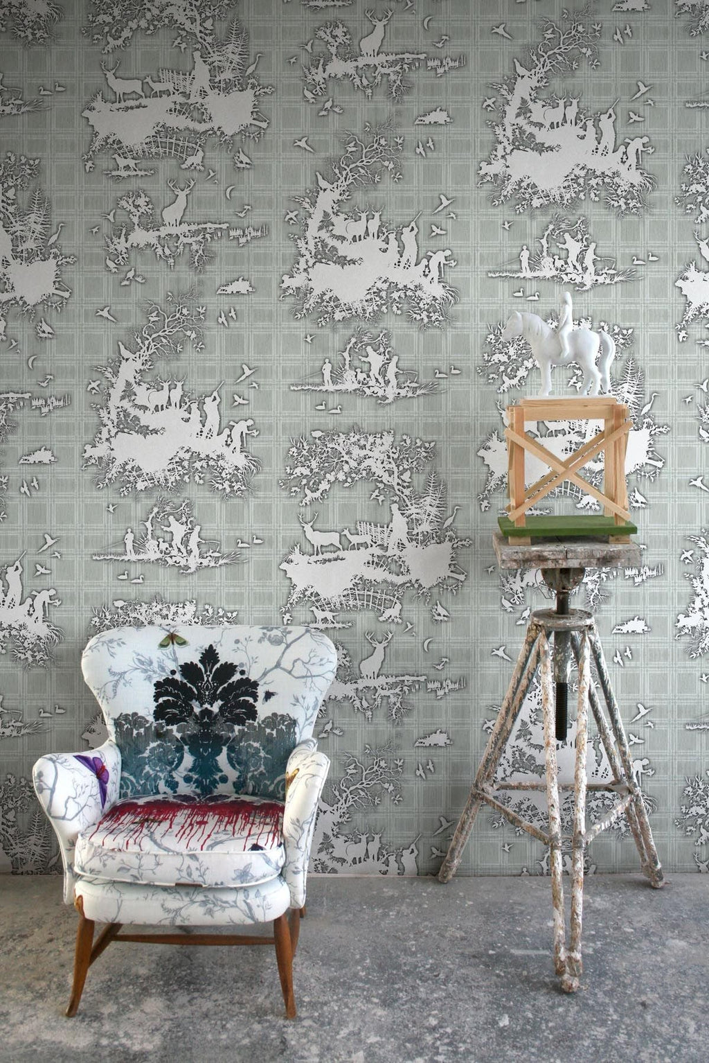 classic hunt wallpaper by timorous beasties on adorn.house