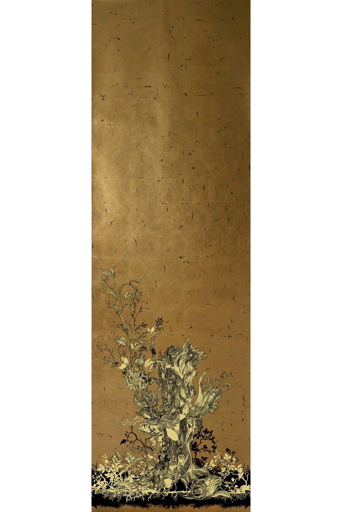 golden oriole wallpaper panels by timorous beasties on adorn.house