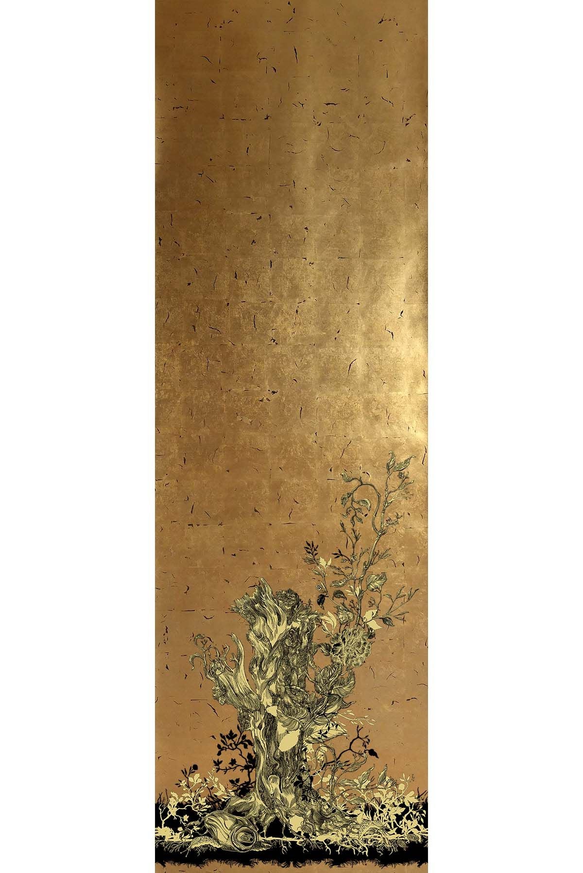 golden oriole wallpaper panels by timorous beasties on adorn.house