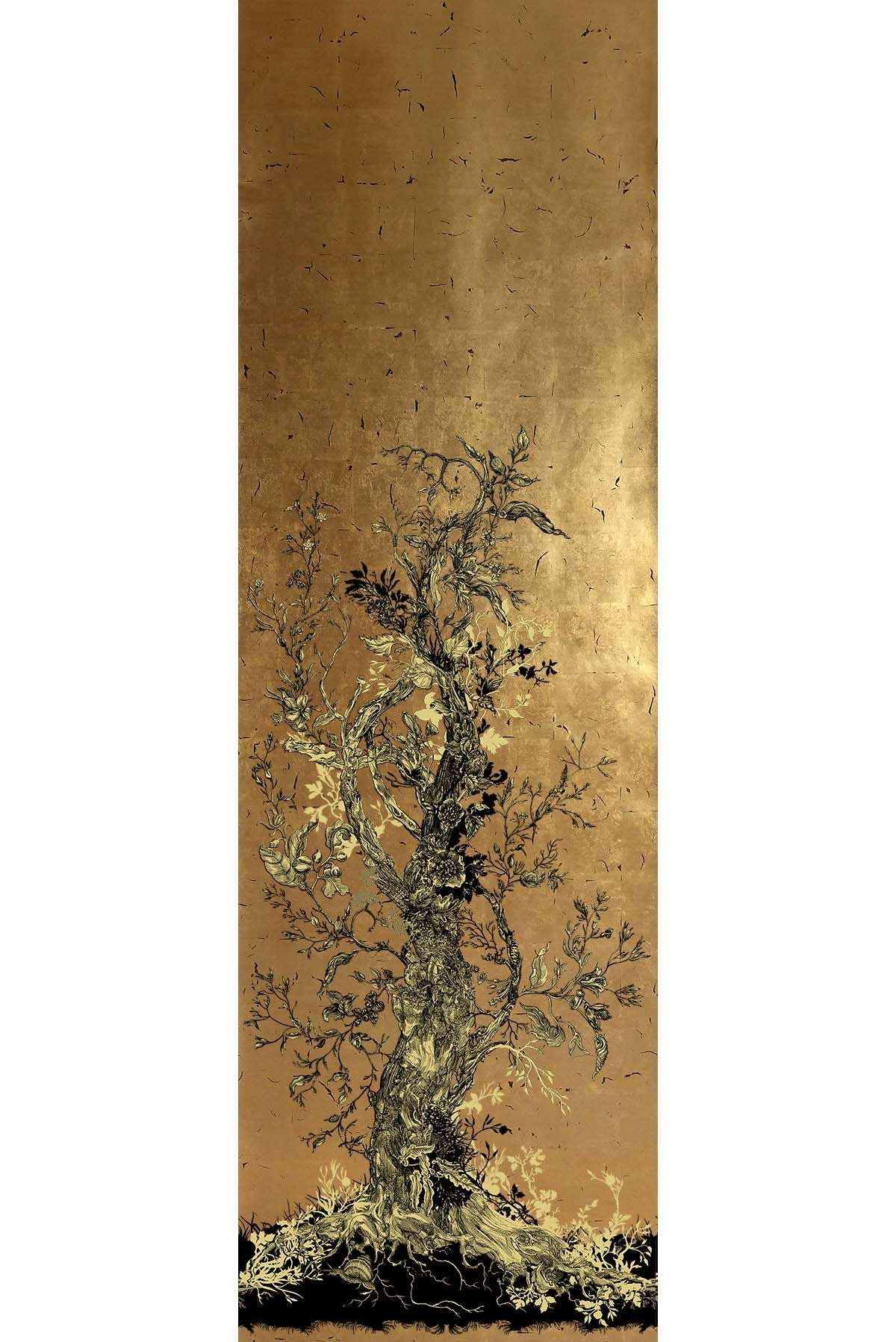 golden oriole wallpaper panels by timorous beasties on adorn.house