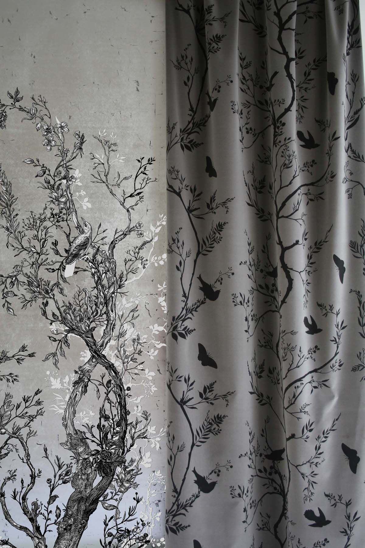 golden oriole wallpaper panels by timorous beasties on adorn.house