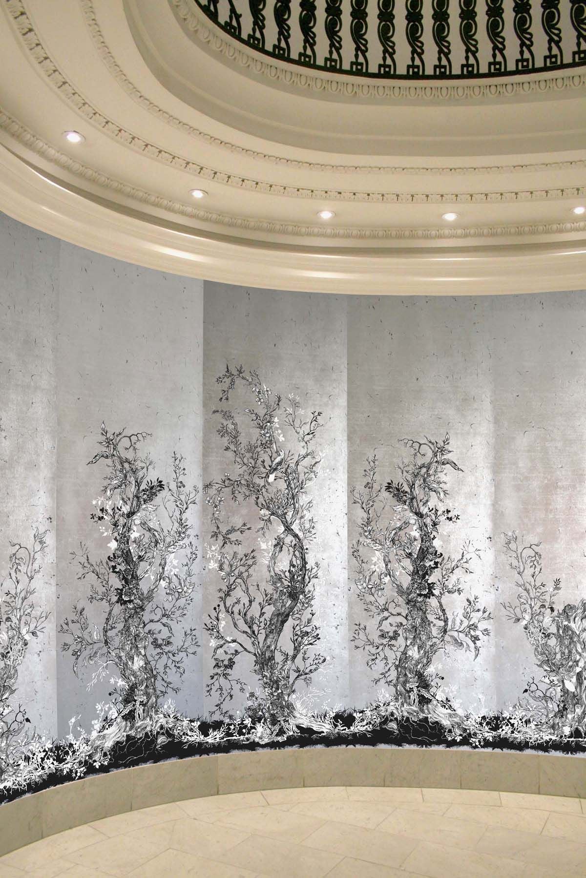golden oriole wallpaper panels by timorous beasties on adorn.house