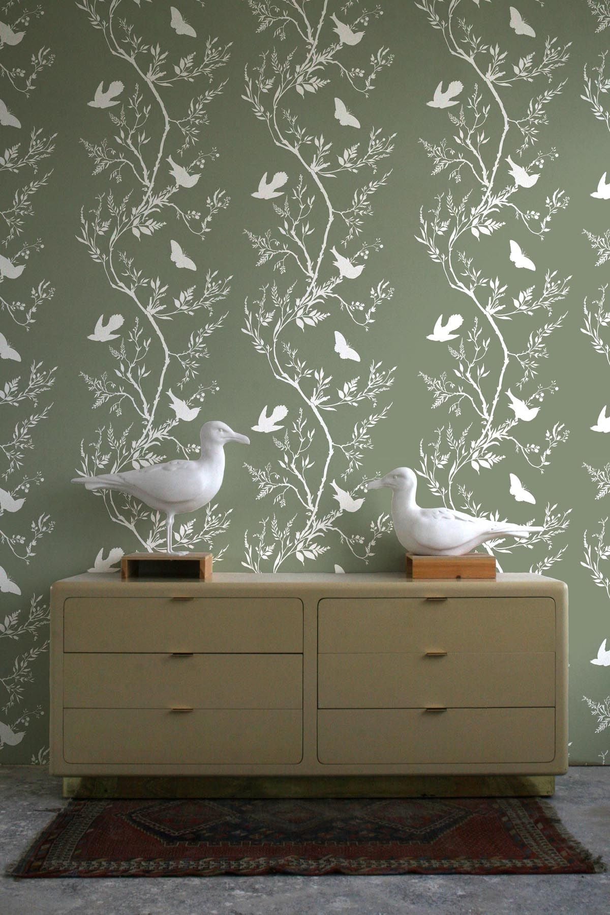birdbranch stripe wallpaper by timorous beasties on adorn.house