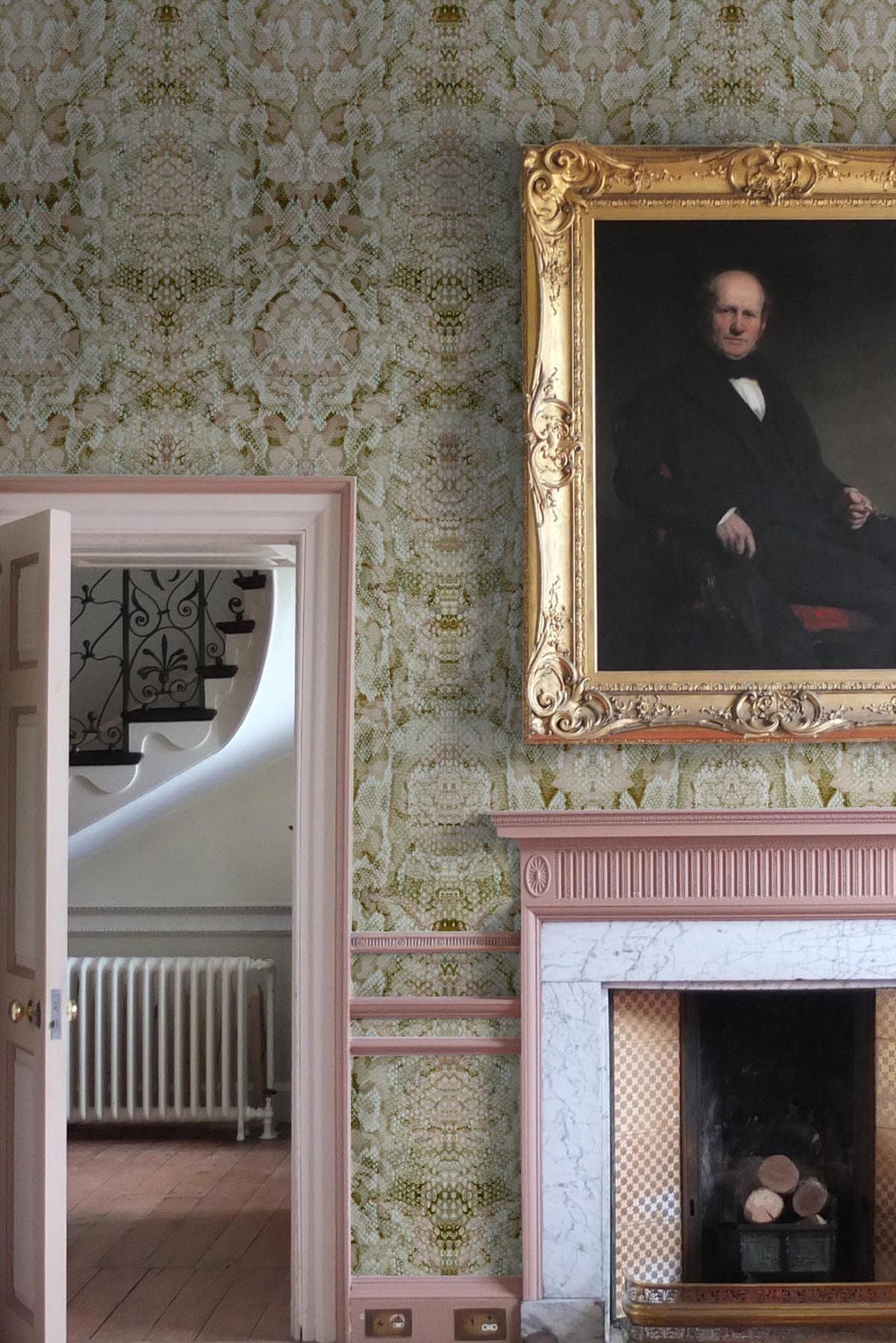 snakeskin damask superwide wallpaper panel by timorous beasties on adorn.house