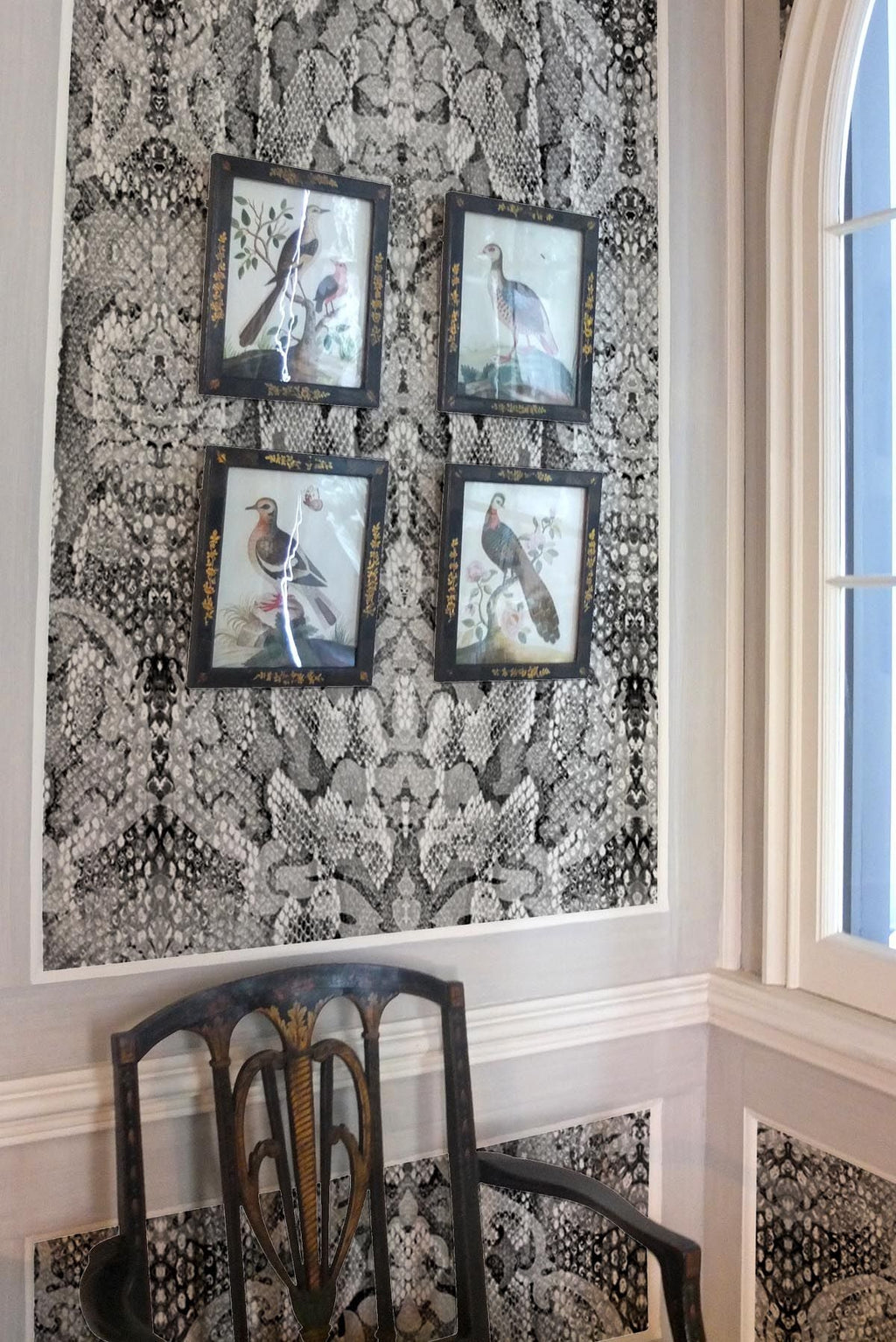 snakeskin damask superwide wallpaper panel by timorous beasties on adorn.house