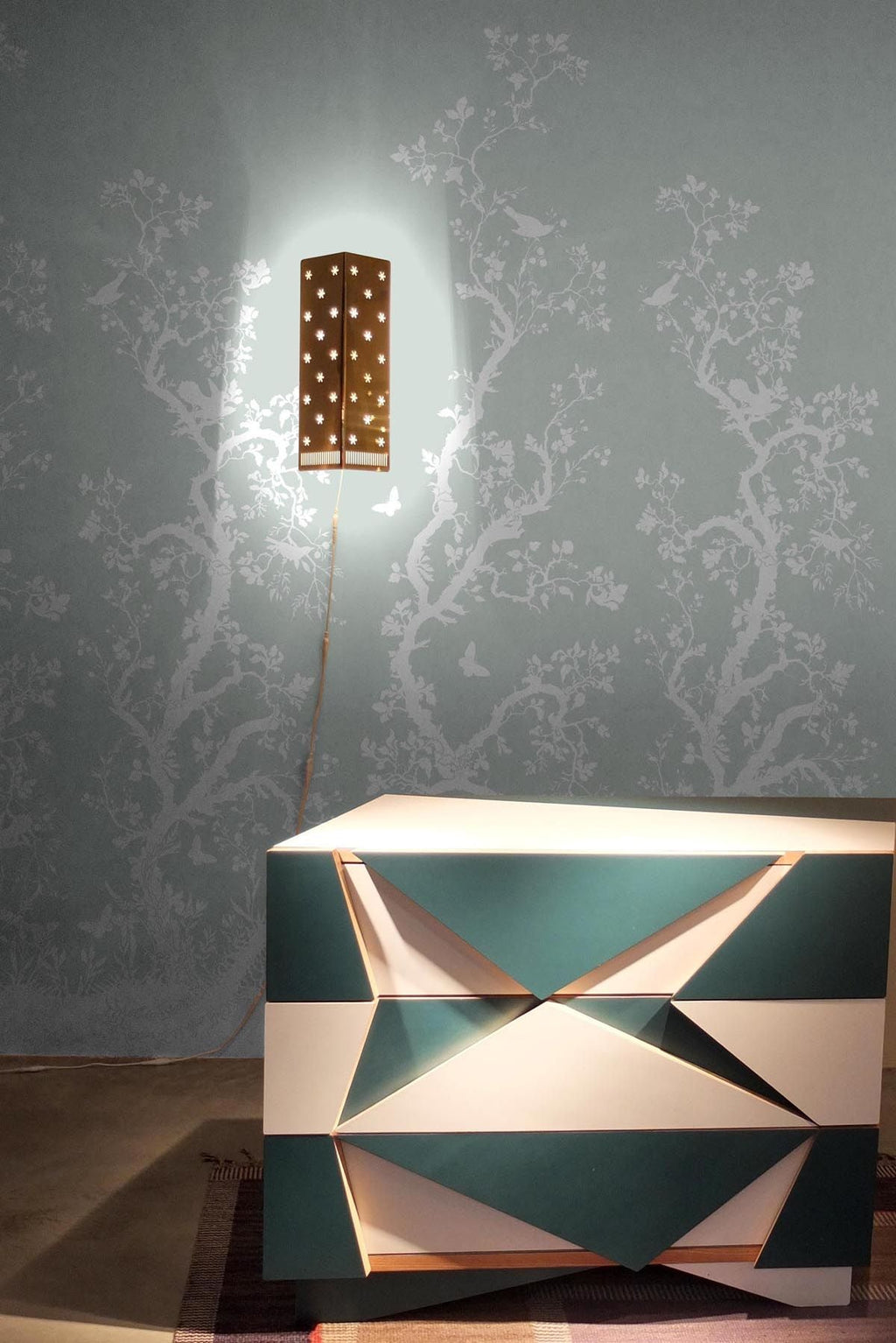 birdbranch hand printed wallpaper panel by timorous beasties wallpaper on adorn.house