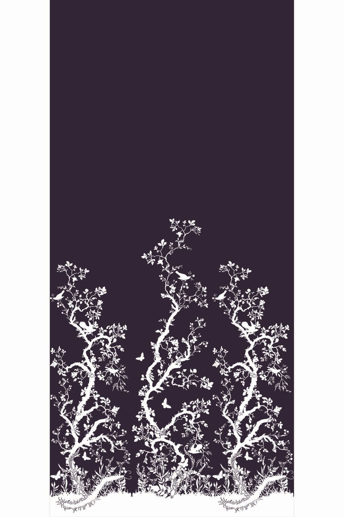 birdbranch hand printed wallpaper panel by timorous beasties wallpaper on adorn.house