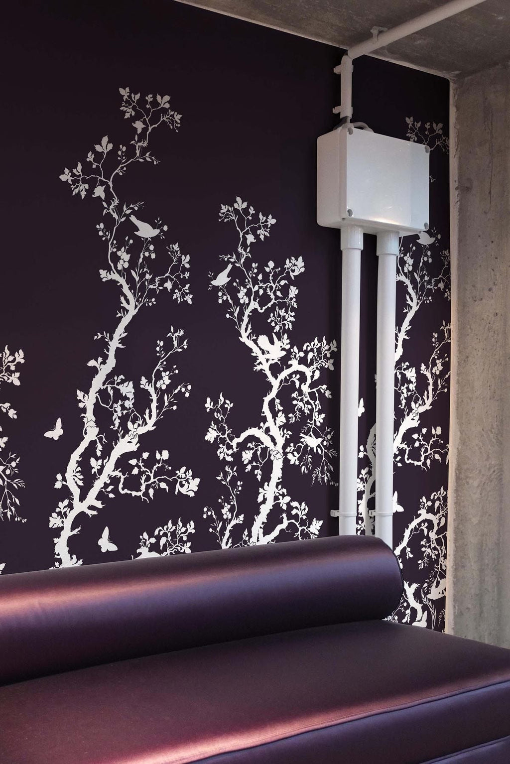 birdbranch hand printed wallpaper panel by timorous beasties wallpaper on adorn.house