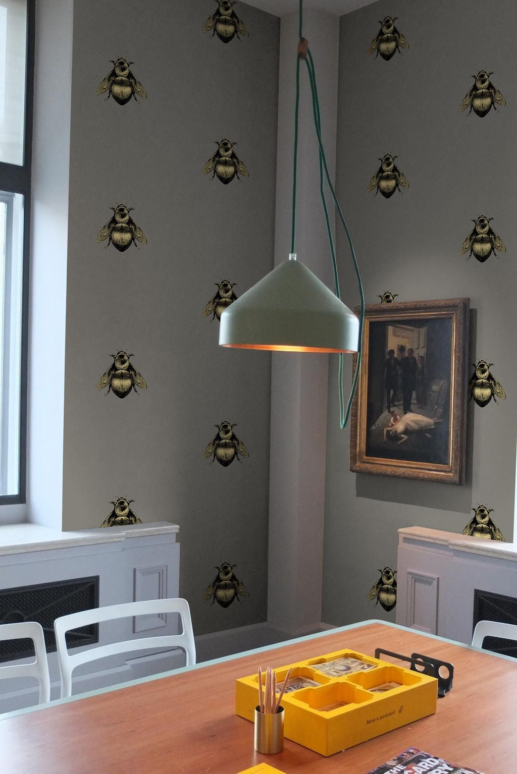 napoleon bee wallpaper by timorous beasties, wallpaper on adorn.house