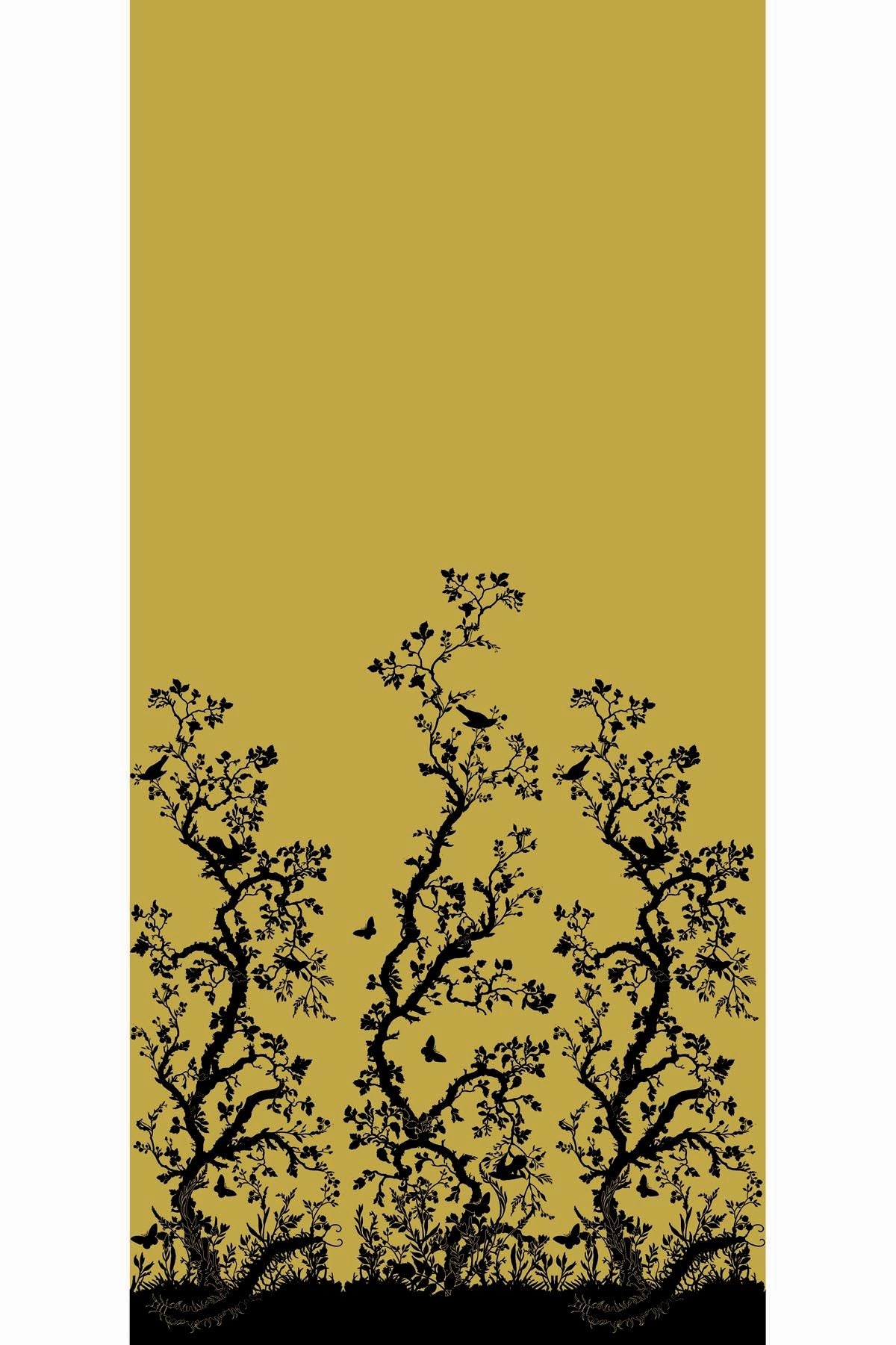 birdbranch hand printed wallpaper panel by timorous beasties wallpaper on adorn.house