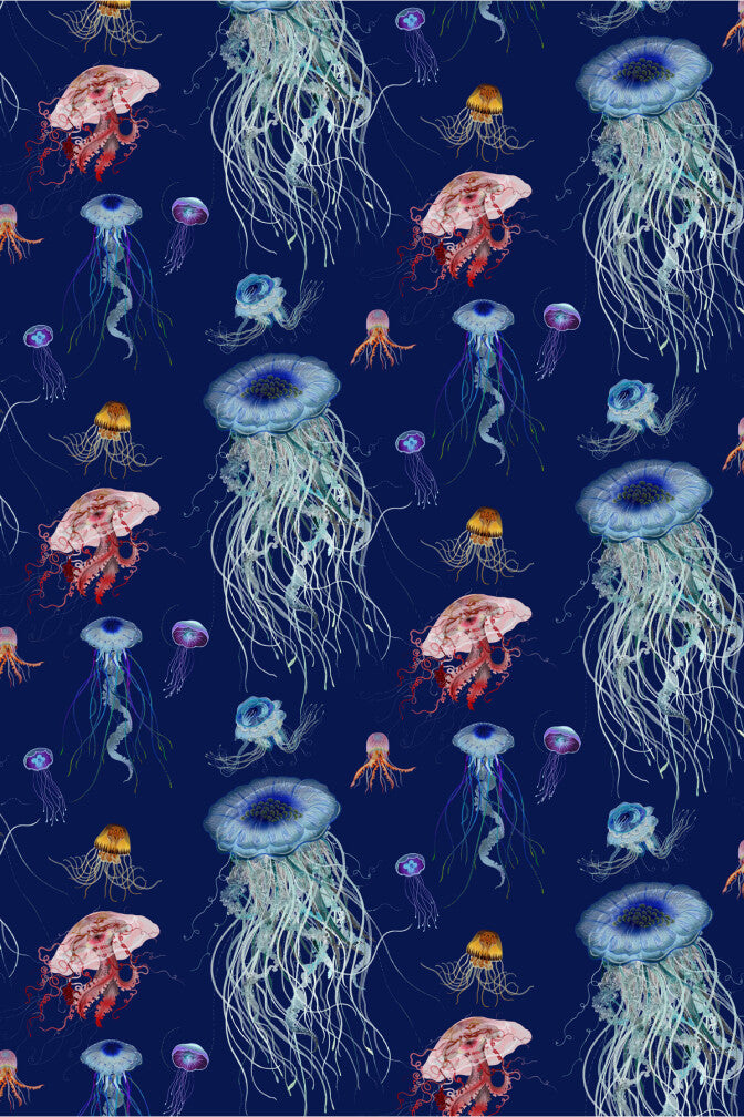 jellyfish foil wallpaper by timorous beasties on adorn.house