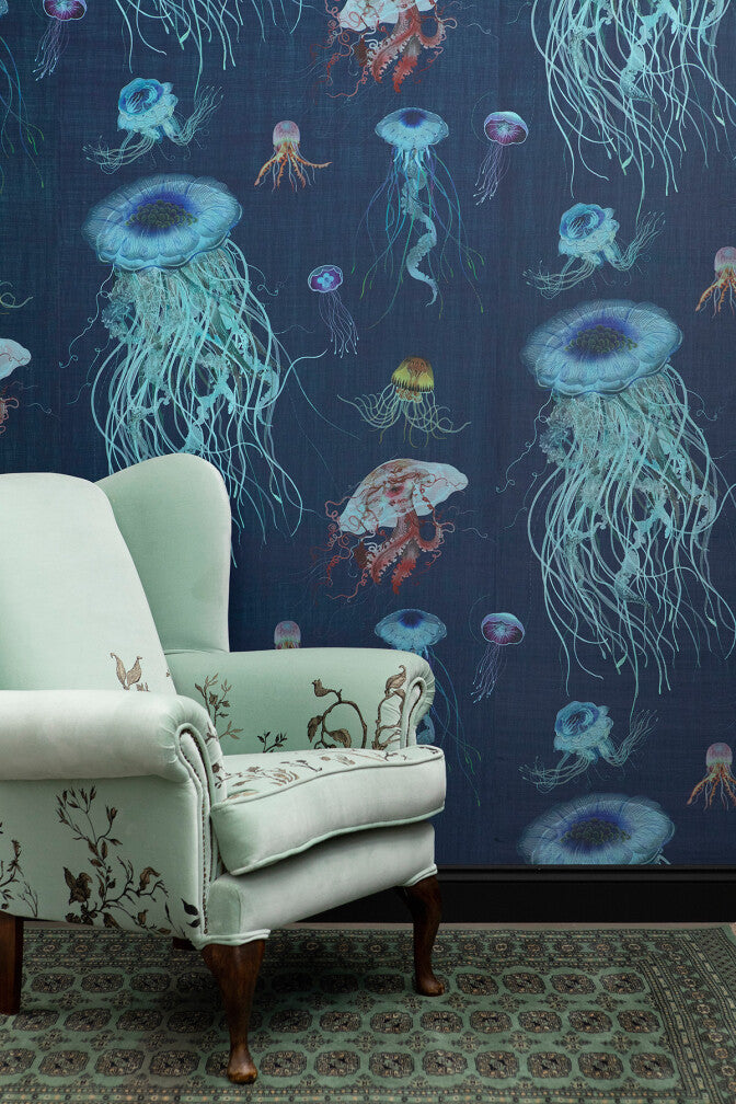 jellyfish foil wallpaper by timorous beasties on adorn.house