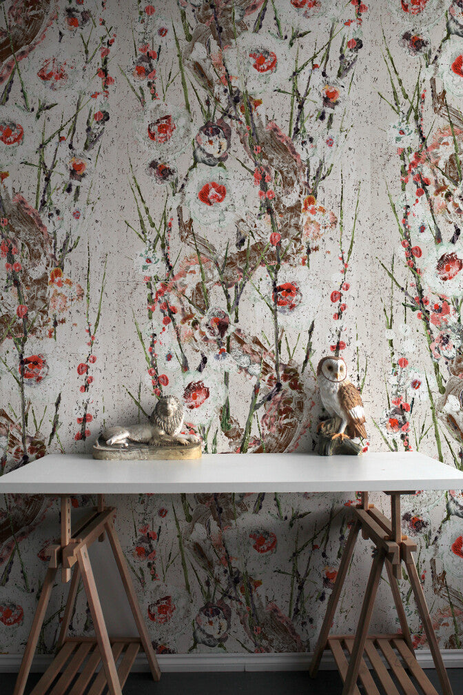 sakura cork wallpaper by timorous beasties on adorn.house