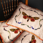 wood moth velvet fringed cushion by timorous beasties on adorn.house