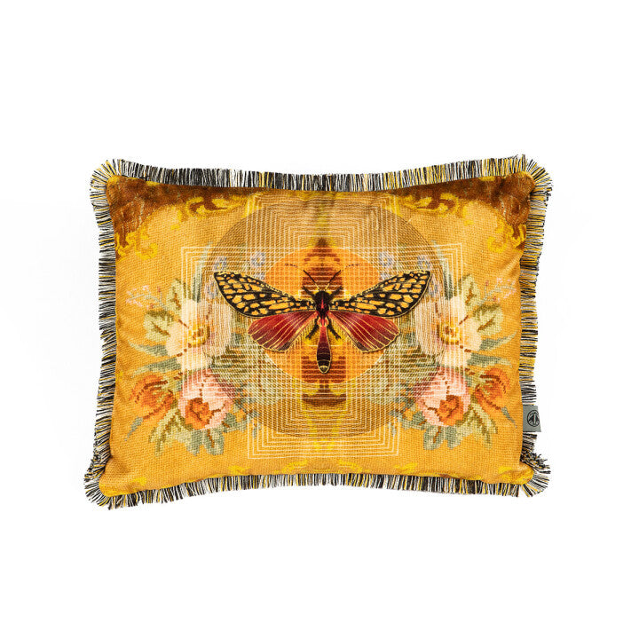 chintz moth fringed cushion by timorous beasties on adorn.house