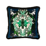 totem damask navy and blue velvet fringed cushion by timorous beasties on adorn.house