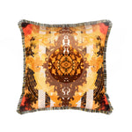 totem damask pickled quince velvet fringed cushion by timorous beasties on adorn.house