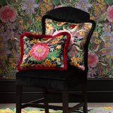 berkeley blooms rectangle fringed velvet cushion by timorous beasties on adorn.house