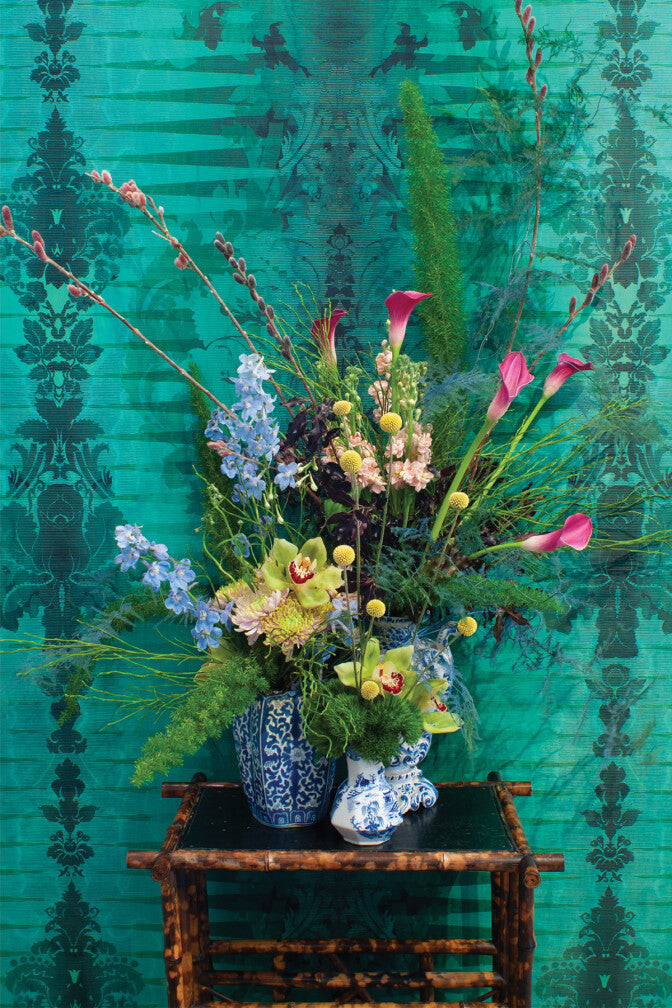 moire damask foil wallpaper by timorous beasties on adorn.house