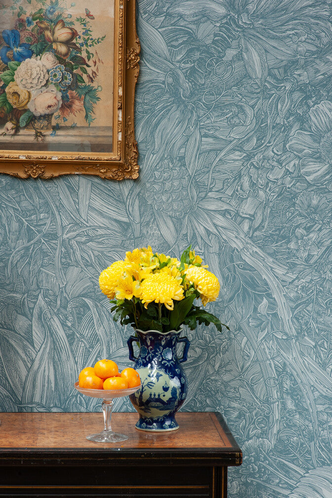 jungle tangle superwide wallpaper by timorous beasties on adorn.house 