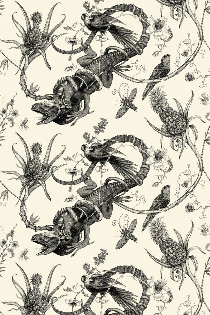 superwide iguana wallpaper by timorous beasties on adorn.house