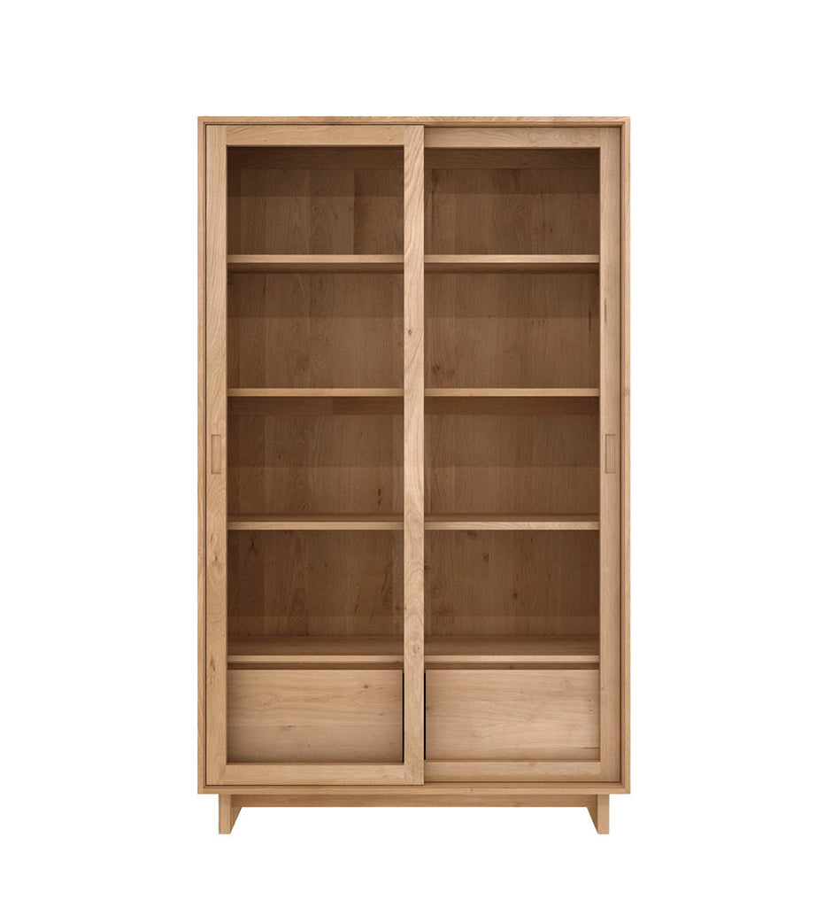  wave cupboard oak display case closet glass doors by ethnicraft on adorn.house