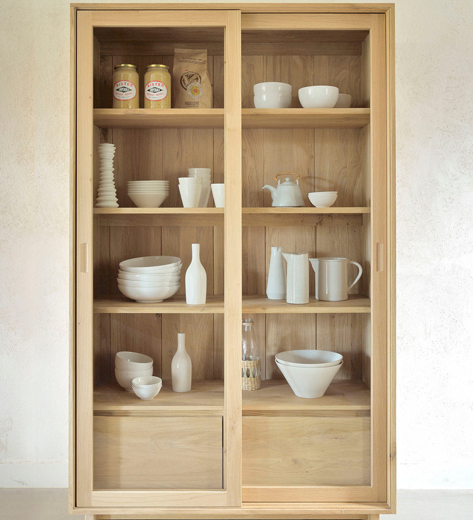 wave cupboard oak display case closet glass doors by ethnicraft on adorn.house