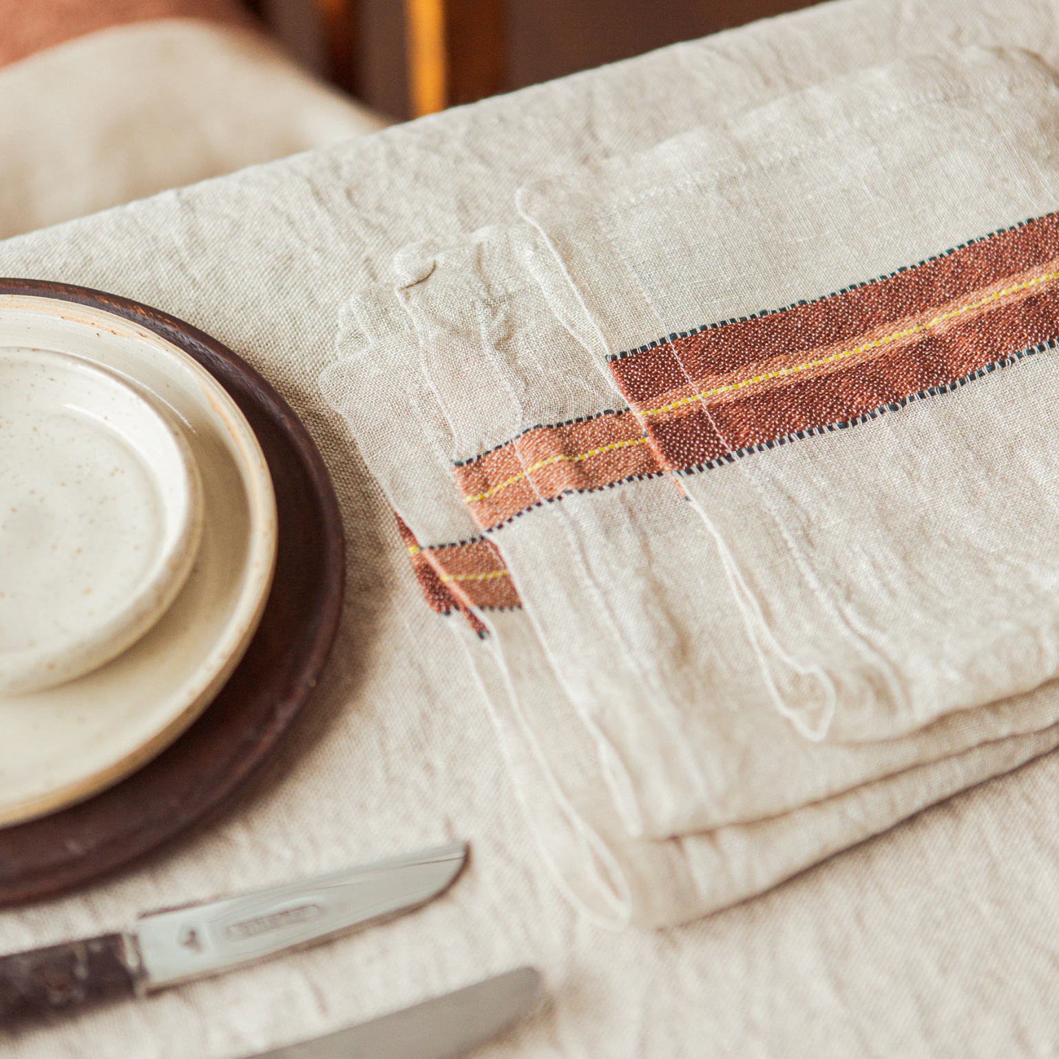 banks napkin belgian linen by libeco on adorn.house