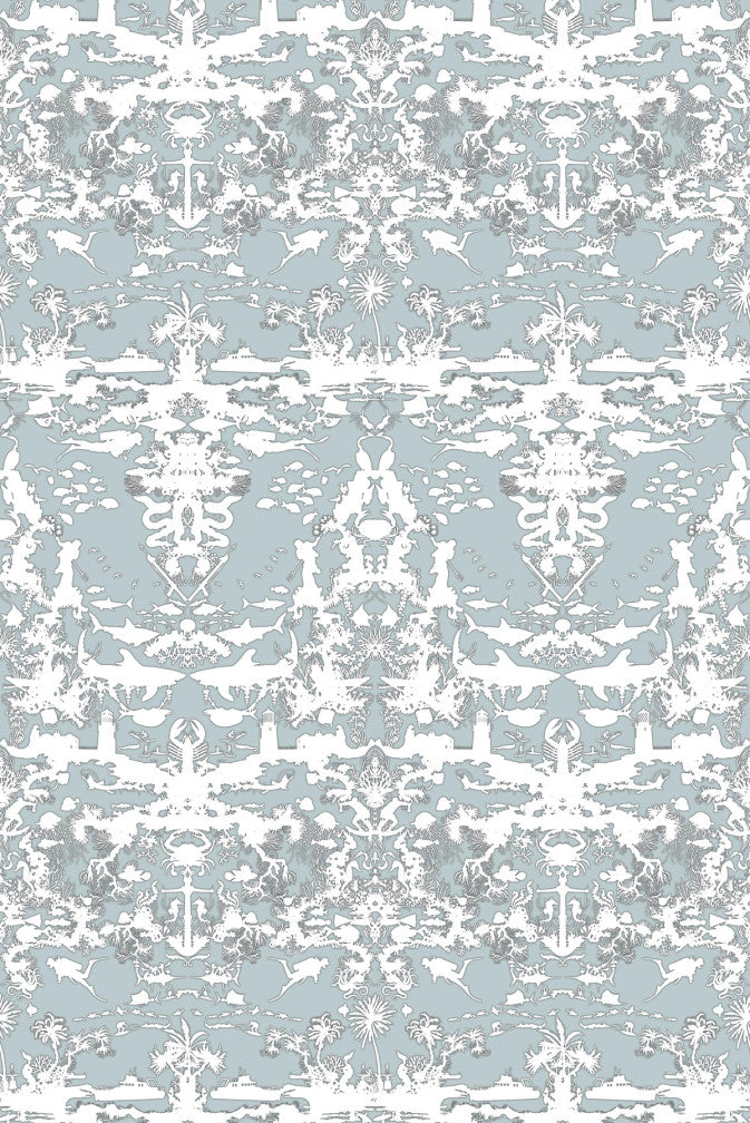 marine toile wallpaper by timorous beasties on adorn.house