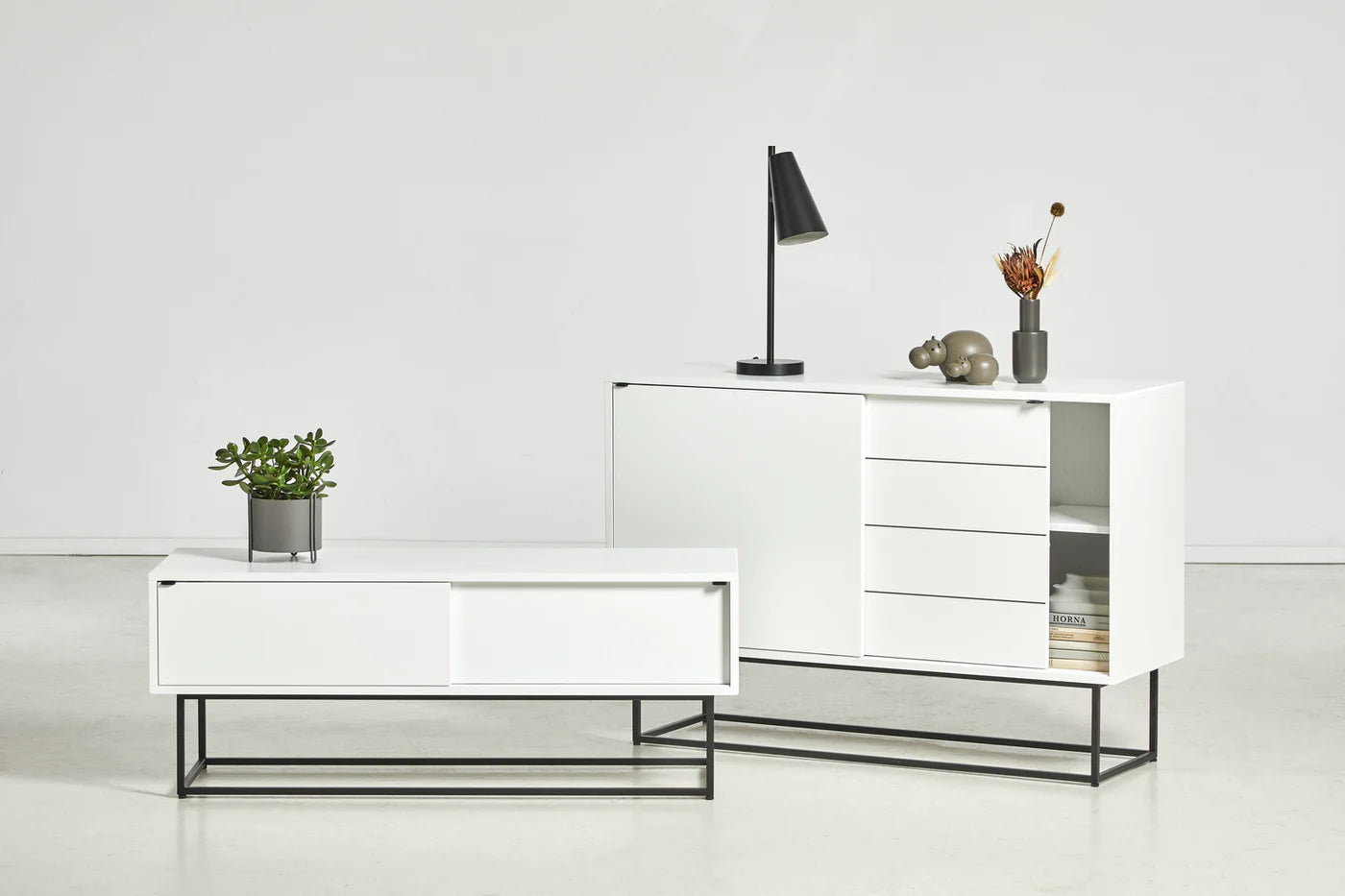 virka sideboard low white by woud at adorn.house