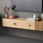 array wall mounted sideboard 150 cm white pigmented oak by woud at adorn.house