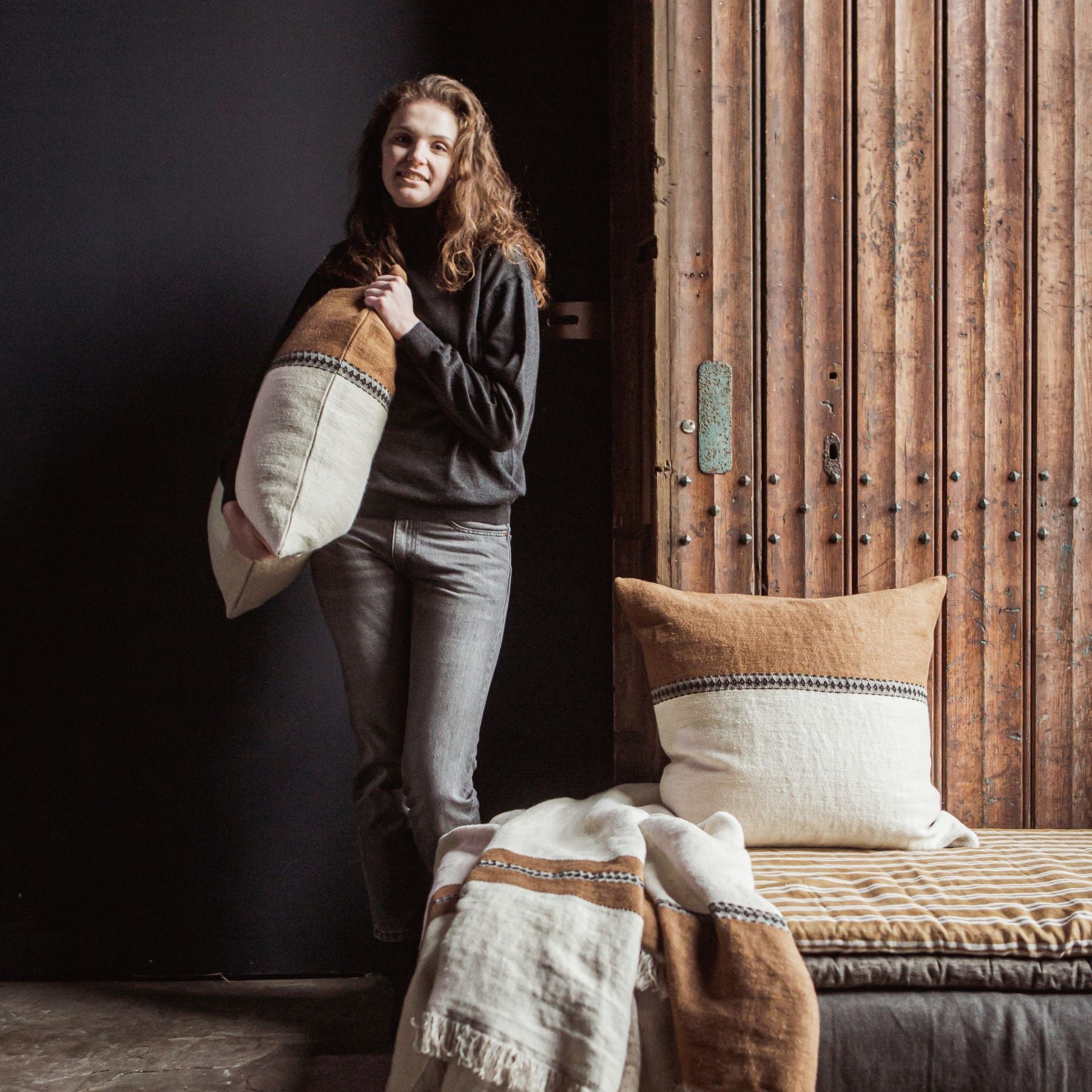 etienne throw blanket belgian linen by libeco on adorn.house