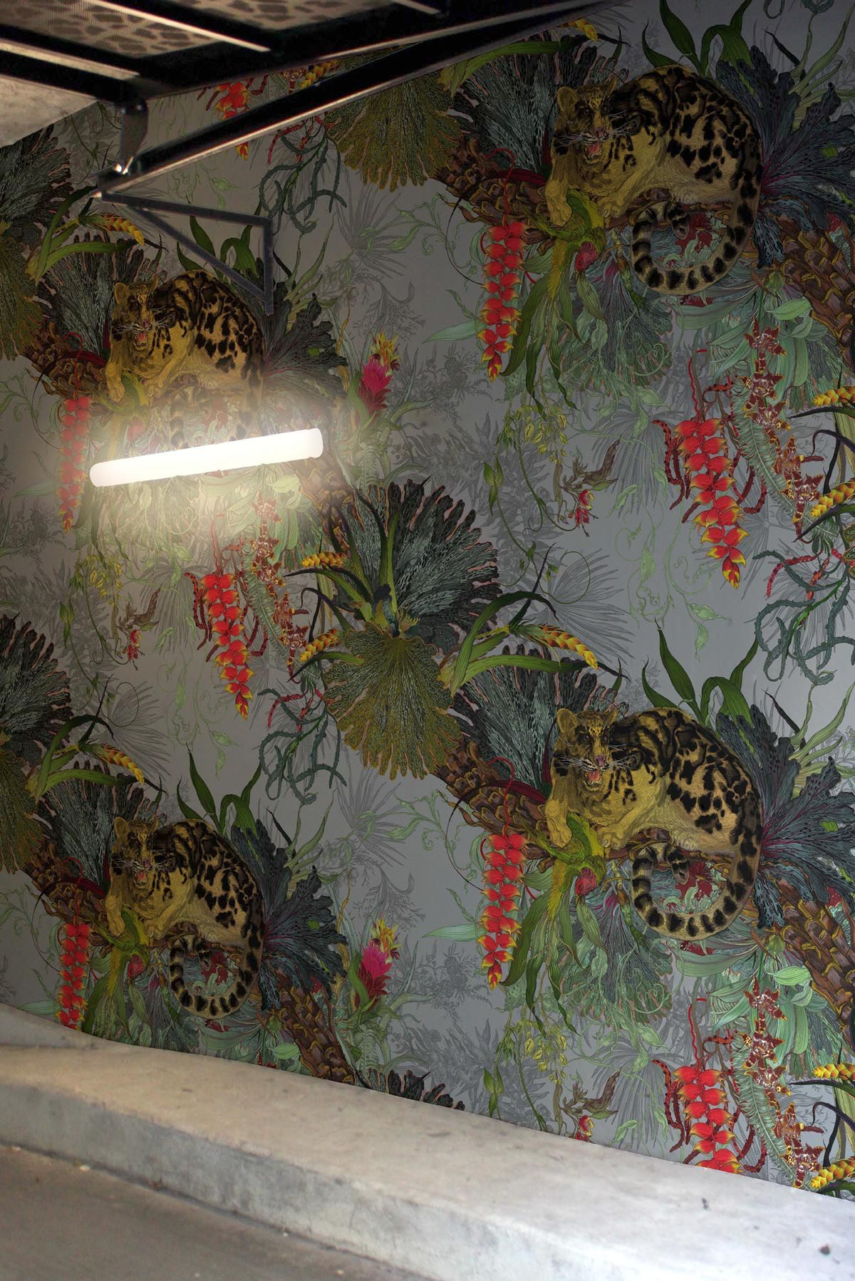 tropical clouded leopard superwide wallpaper by timorous beasties on adorn.house