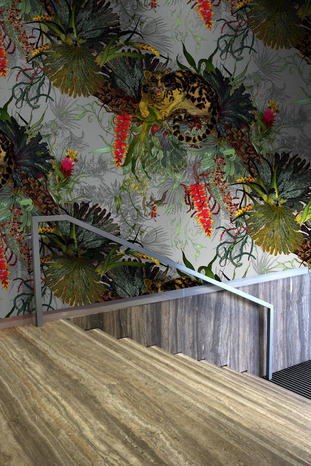 tropical clouded leopard superwide wallpaper by timorous beasties on adorn.house