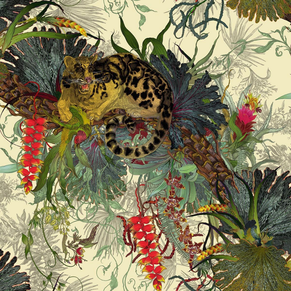 tropical clouded leopard superwide wallpaper by timorous beasties on adorn.house