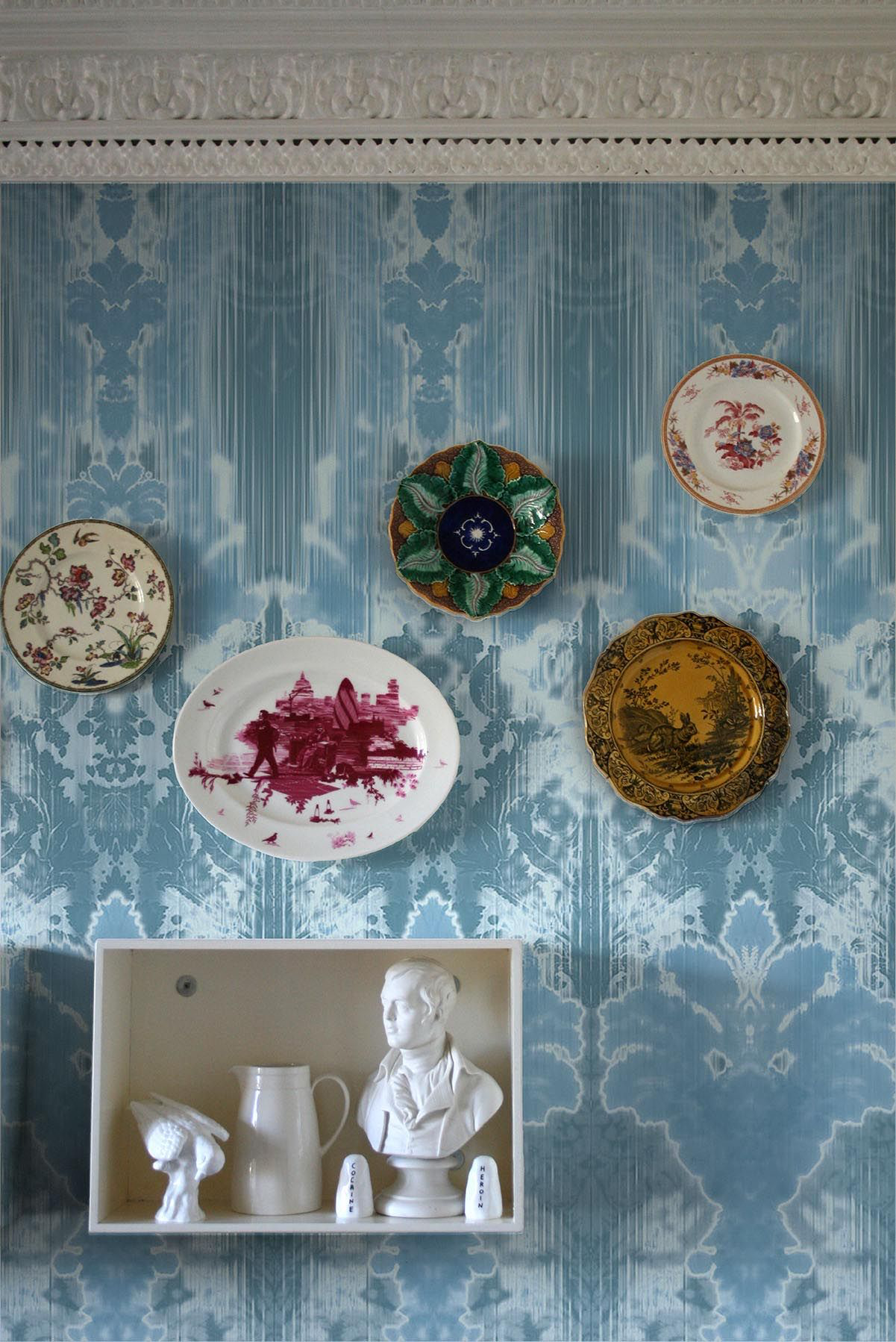ikat damask wallpaper panel by timorous beasties on adorn.house