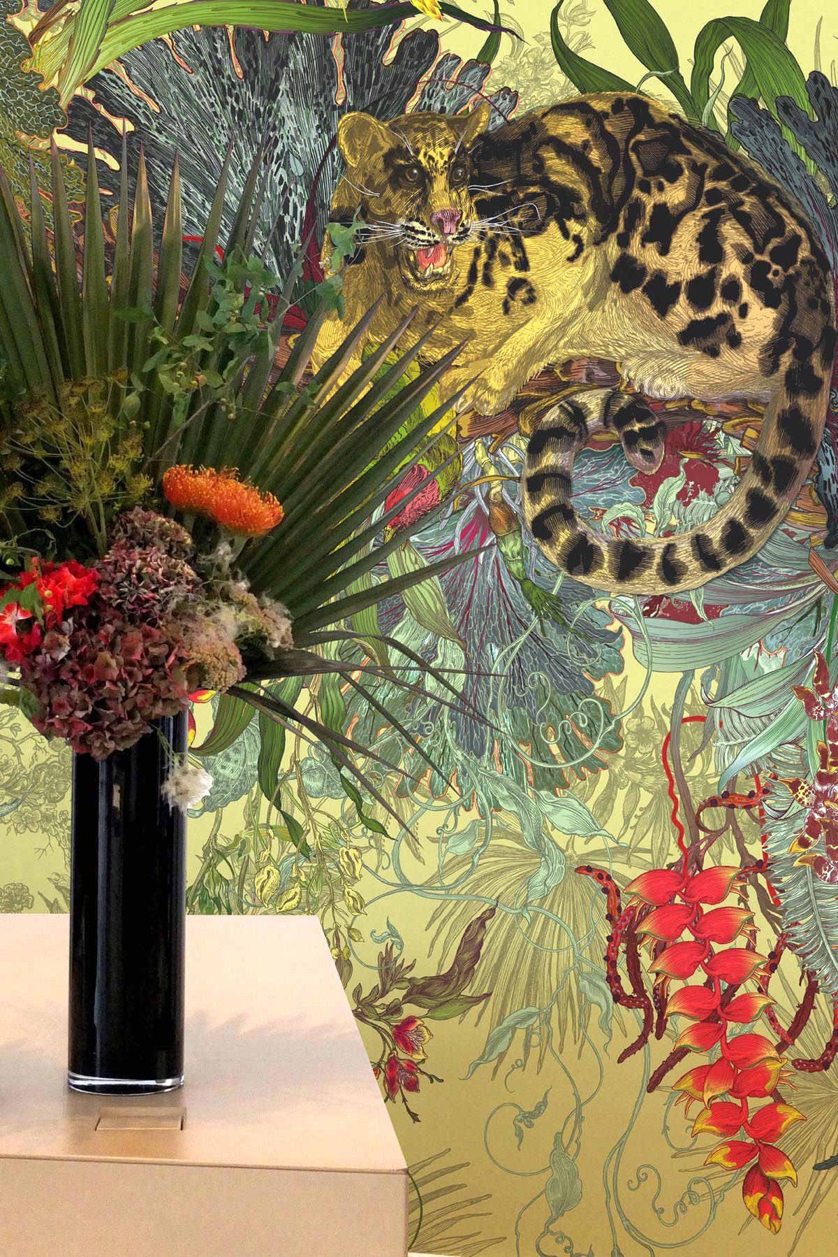 tropical clouded leopard superwide wallpaper by timorous beasties on adorn.house